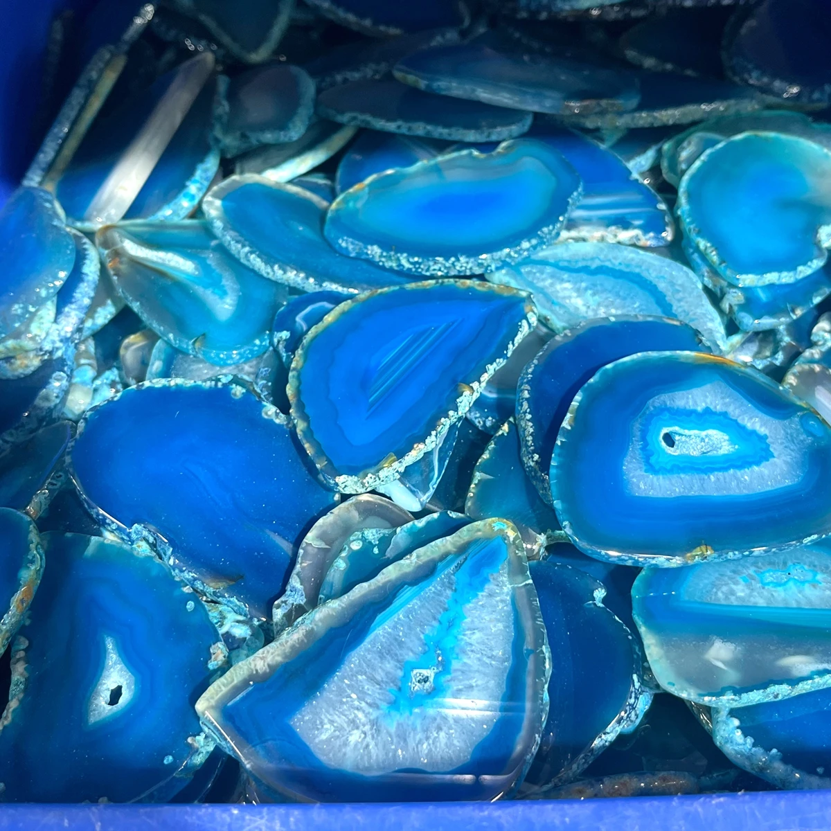 Natural Agate Slices Irregular Flat Raw Material Agate Stone for Gemstones DIY Making