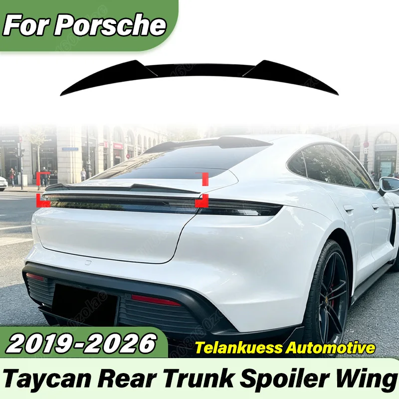 

For Porsche Taycan 2019 2020 2021 2022 2023 2024 2025 2026 Automobile Rear Trunk Spoiler Sports Racing Blade Tail Wing Body Kit