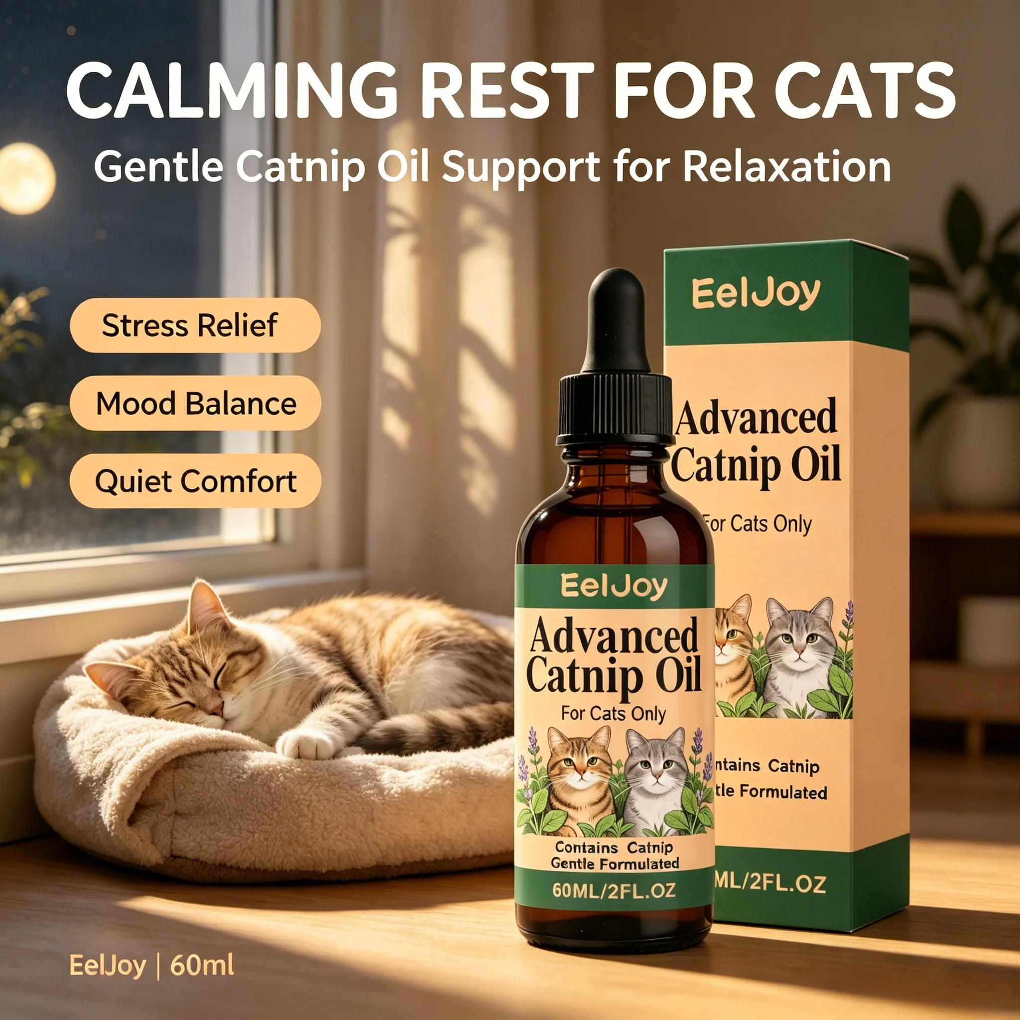 Catnip Oil Drop Natural Calm Supplement For Cat Relieve Stress Anxiety Mood Balance Reduce Destructive Behaviors Cat Sooth Drops