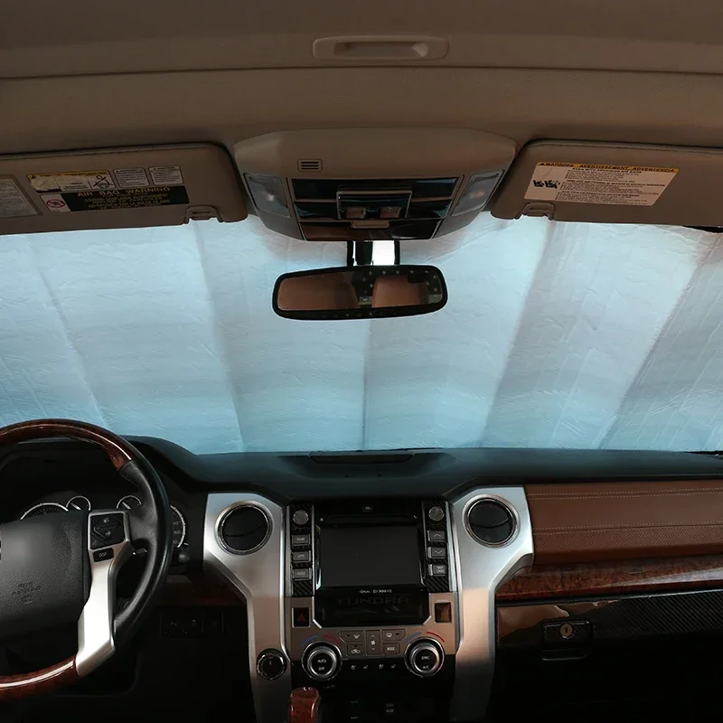 Aluminum Foil Silver Car Front Windshield Thermal Curtain Shading Sunscreen Car Accessories For Toyota Tundra 2007-2021