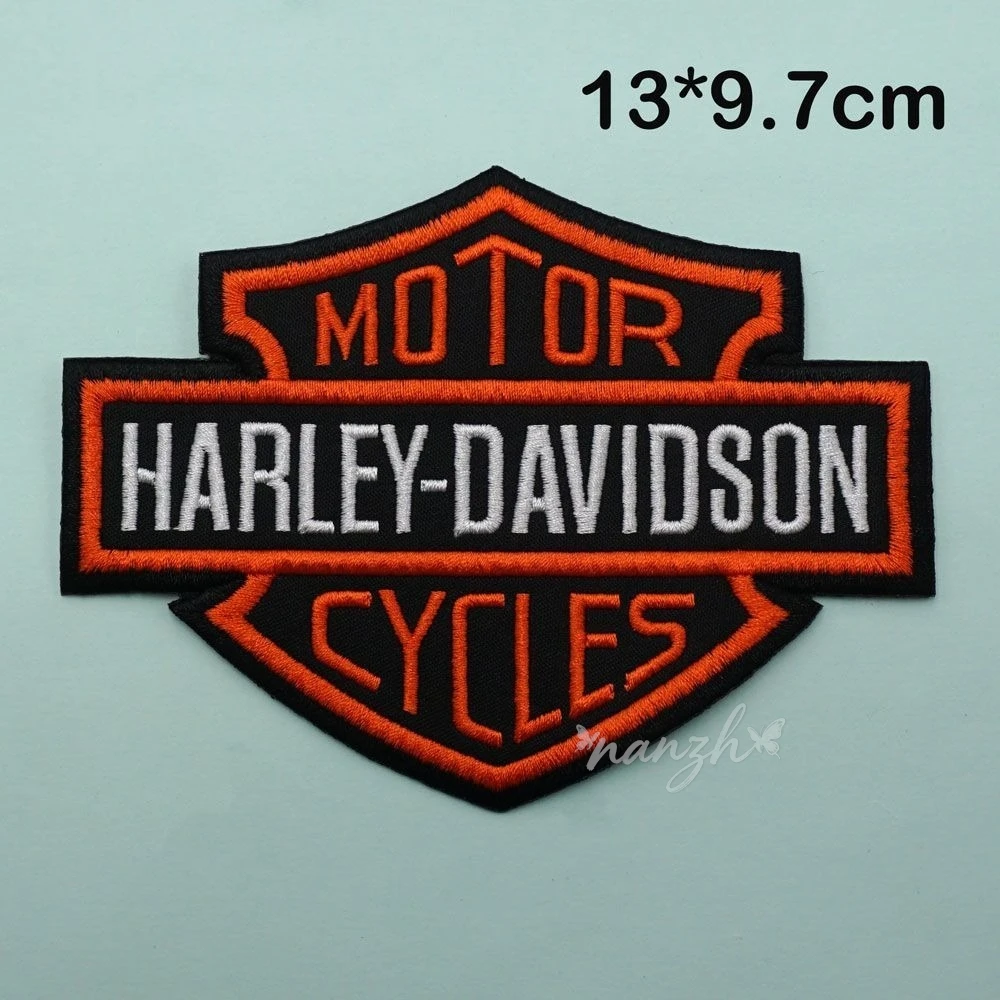 Motorcycle Logo Embroidered Fabric Leather Jacket Vest Back Seal Patchwork Decorative Velcro For Harley Davidson Accessory view 2