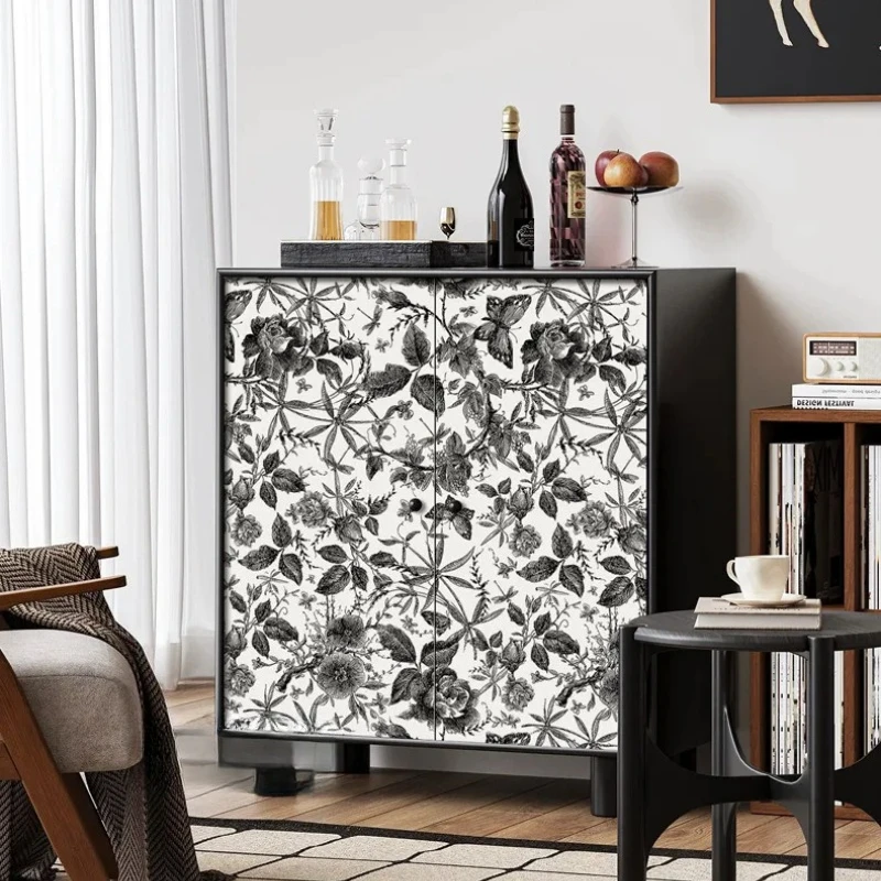 Self-Adhesive Waterproof PVC Wallpapers Retro Floral Butterfly Wallpaper for Home Decoration Peel Stick Cabinet Wall Stickers