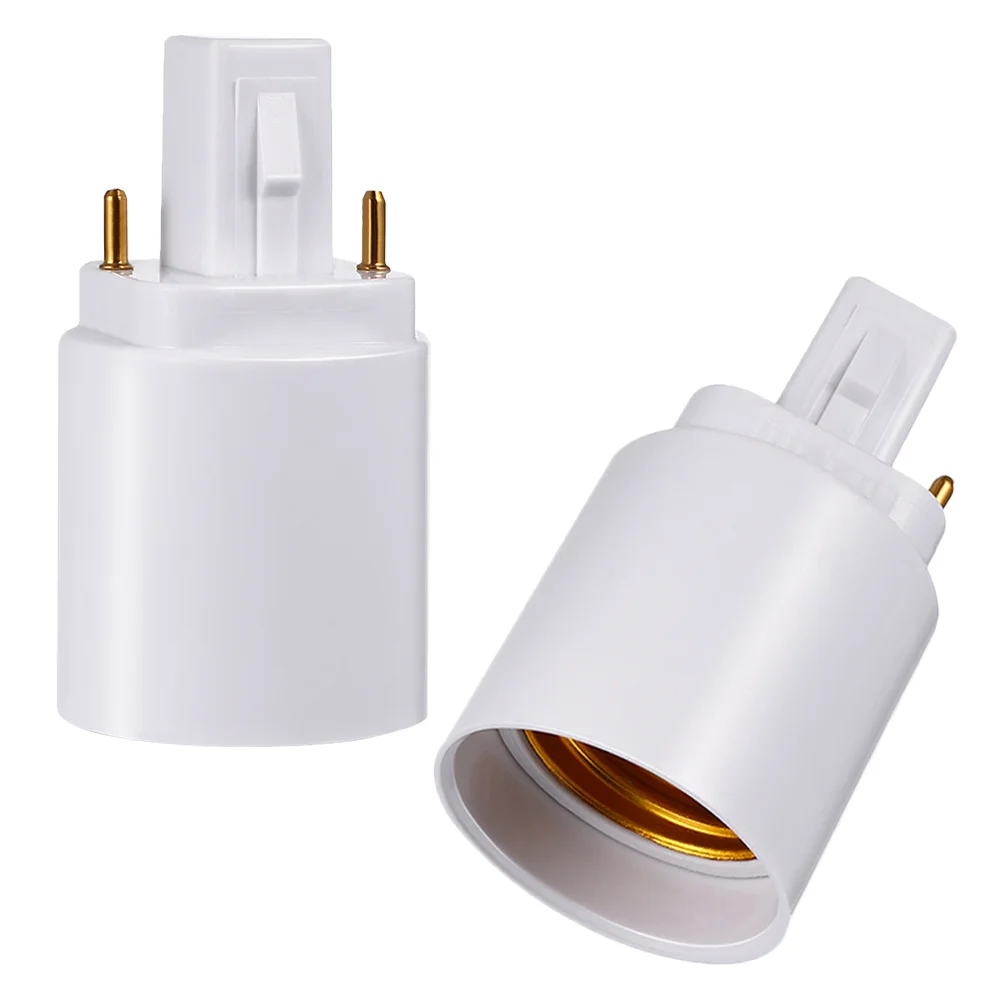 

2 Pcs Lampholder Converter E24 to E27 Adapter Universal White Nickel-plated Copper Base