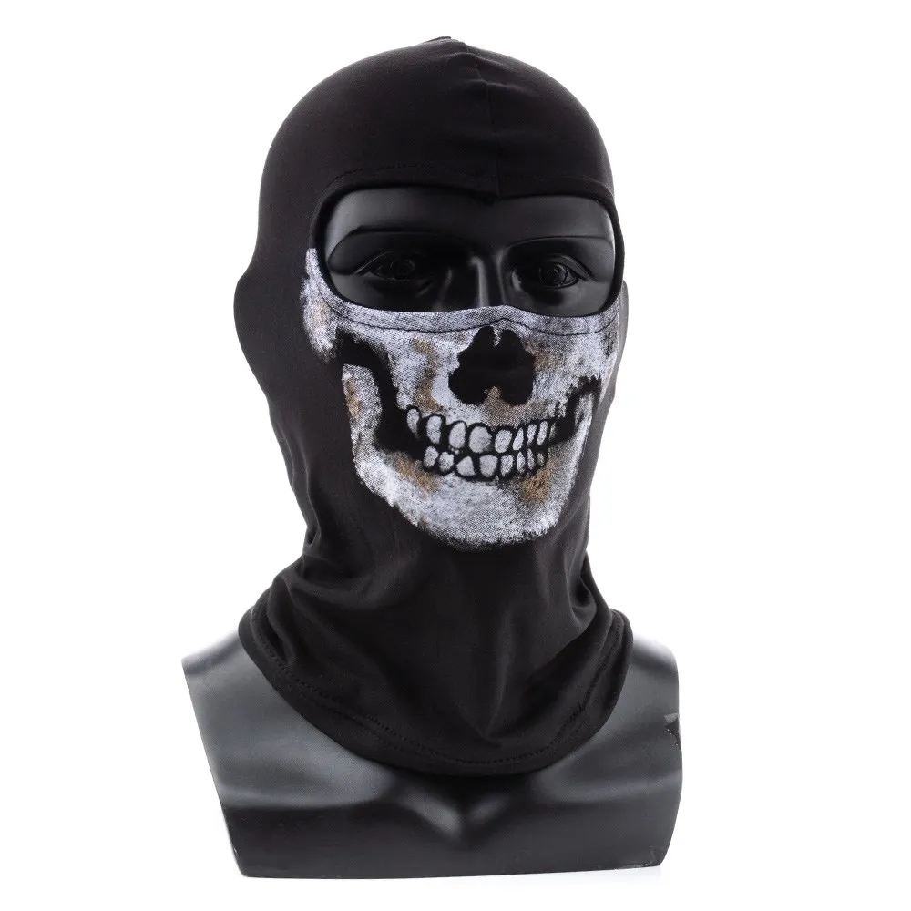 Máscara de calavera de cara fantasma COD MW2, balacsv, máscaras de juego de guerra de Simon, Logan, patrón de protección, capucha de ciclismo, accesorios de fiesta de Halloween