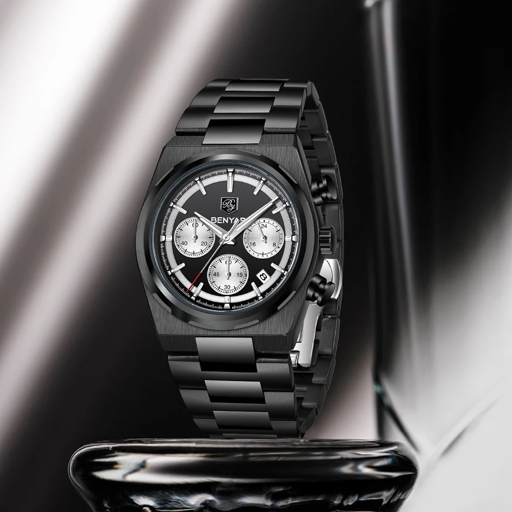 2026 New BENYAR Men's Watches Top Brand Luxury Speed Sports Chronograph Quartz Watch For Men Luminous Waterproof Stainless Steel Man Gift Clock