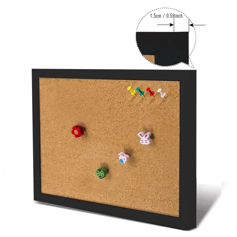 1pc Colorful Wood Frame Cork Board Message Board Bulletin Board Display For School Office Home Decoration