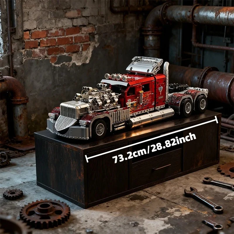 3485pcs Red Heavy Trucks Building Blocks Set Christmas Gifts Christmas Birthday Present Highly Difficult Home Decor