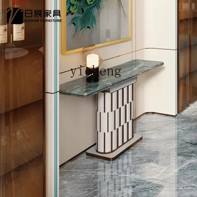 Entrance Table Supercrystalline Stone Countertop Haute Couture Entrance Table Light Luxury High-end Entrance Wall View Table