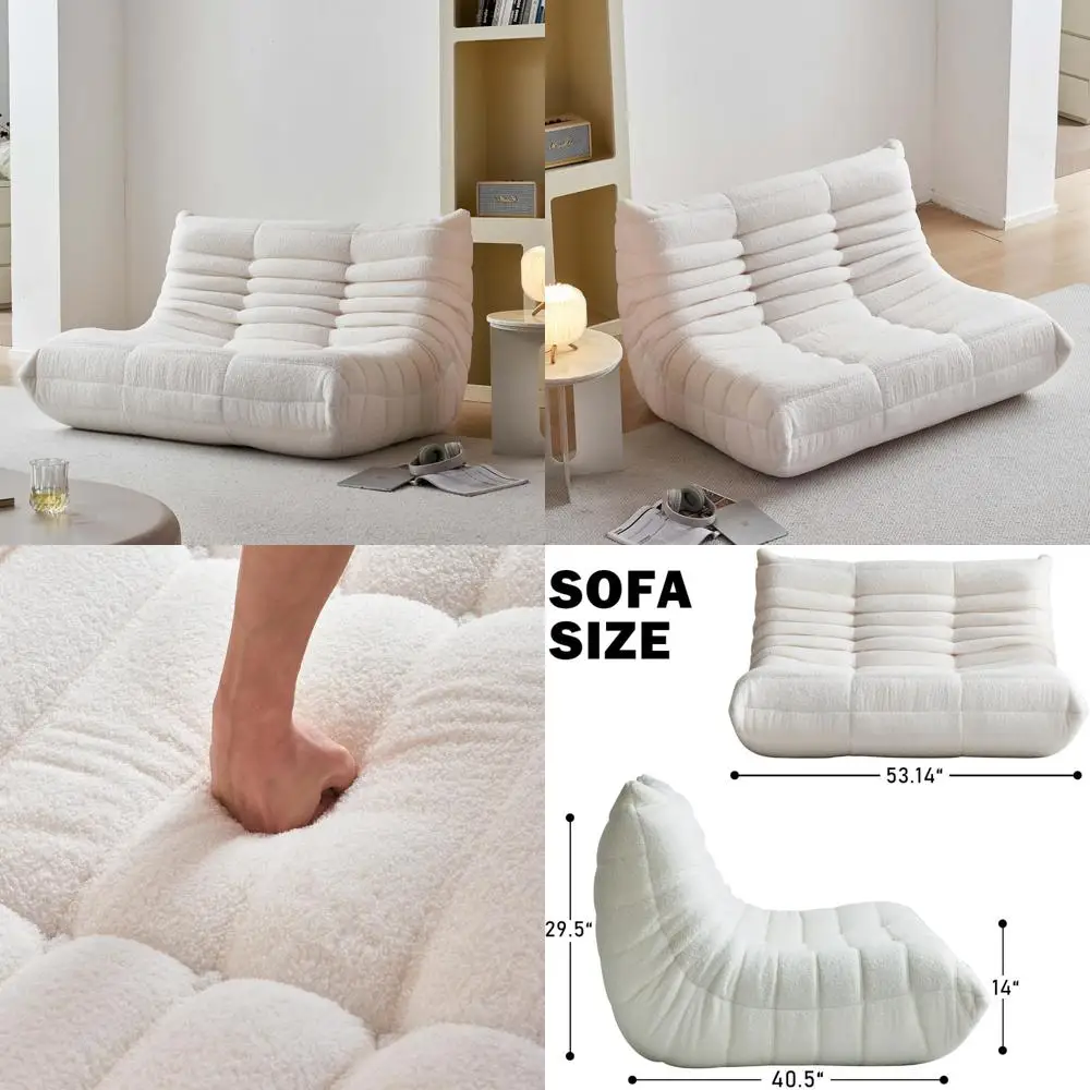 

Негабаритный 2-местный двухместный двухместный диван-мешок из пены с эффектом памяти для взрослых, удобный ленивый диван-диван для отдыха на природе