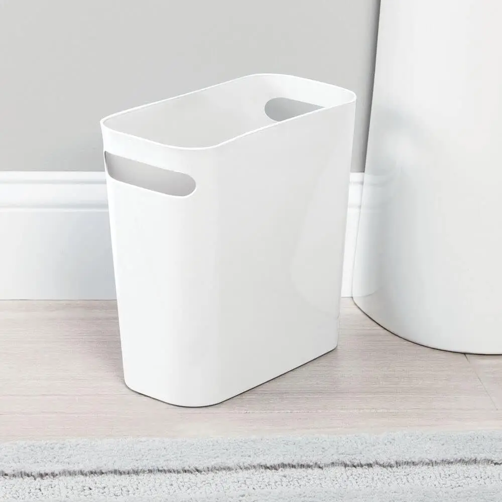 Plastic Small Trash Can, 1.5 Gallon/5.7-Liter Wastebasket, Narrow Garbage Bin for Bathroom, Home Office - Holds Waste, 9.8\