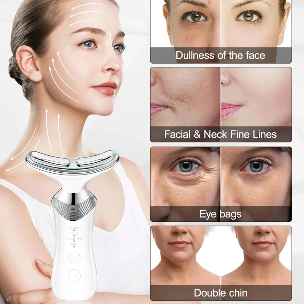 4-kleuren anti-rimpel gezichtsmassager nek gezicht schoonheid huid draai gezichtslift huidverzorging anti-rimpel