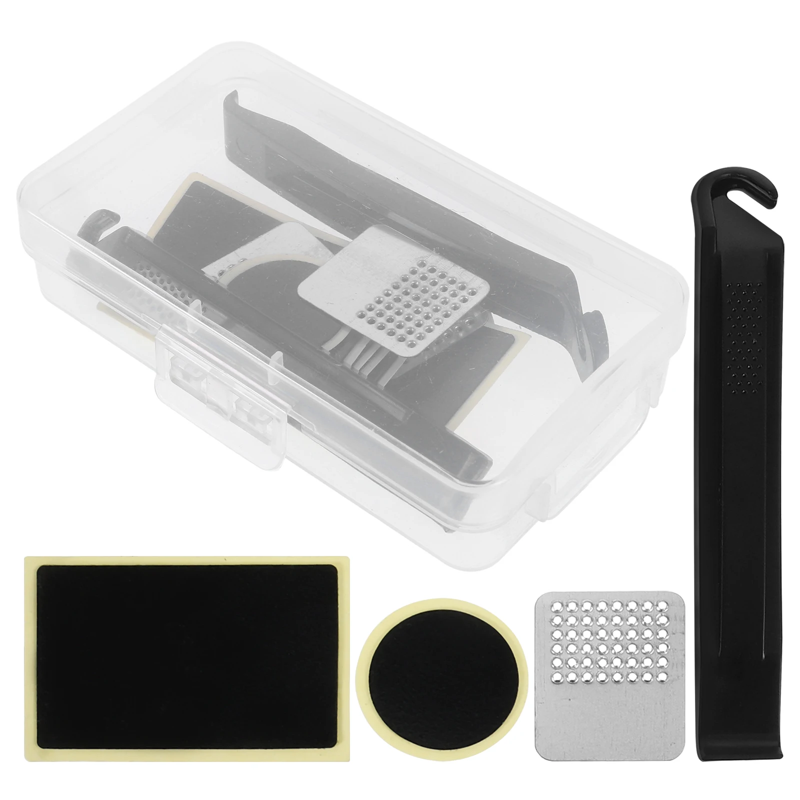 

1 set Heavy-Duty Bicycle Tool Kit Glueless Tire Repair Set Durable Iron Plastic Tools Portable Storage Box For Bike Motorcycle