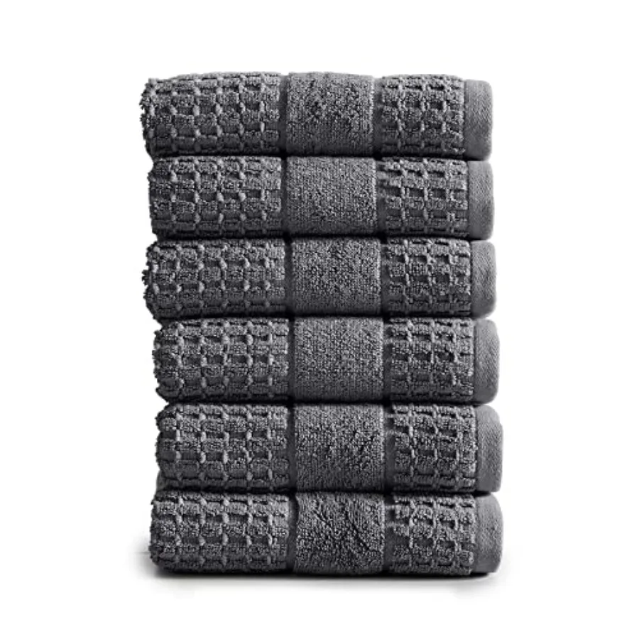 

100% Cotton Super Soft Luxury Set Quick-Dry and Highly Absorbent Waffle Textured 550 GSM Includes 6 s Harper Collection