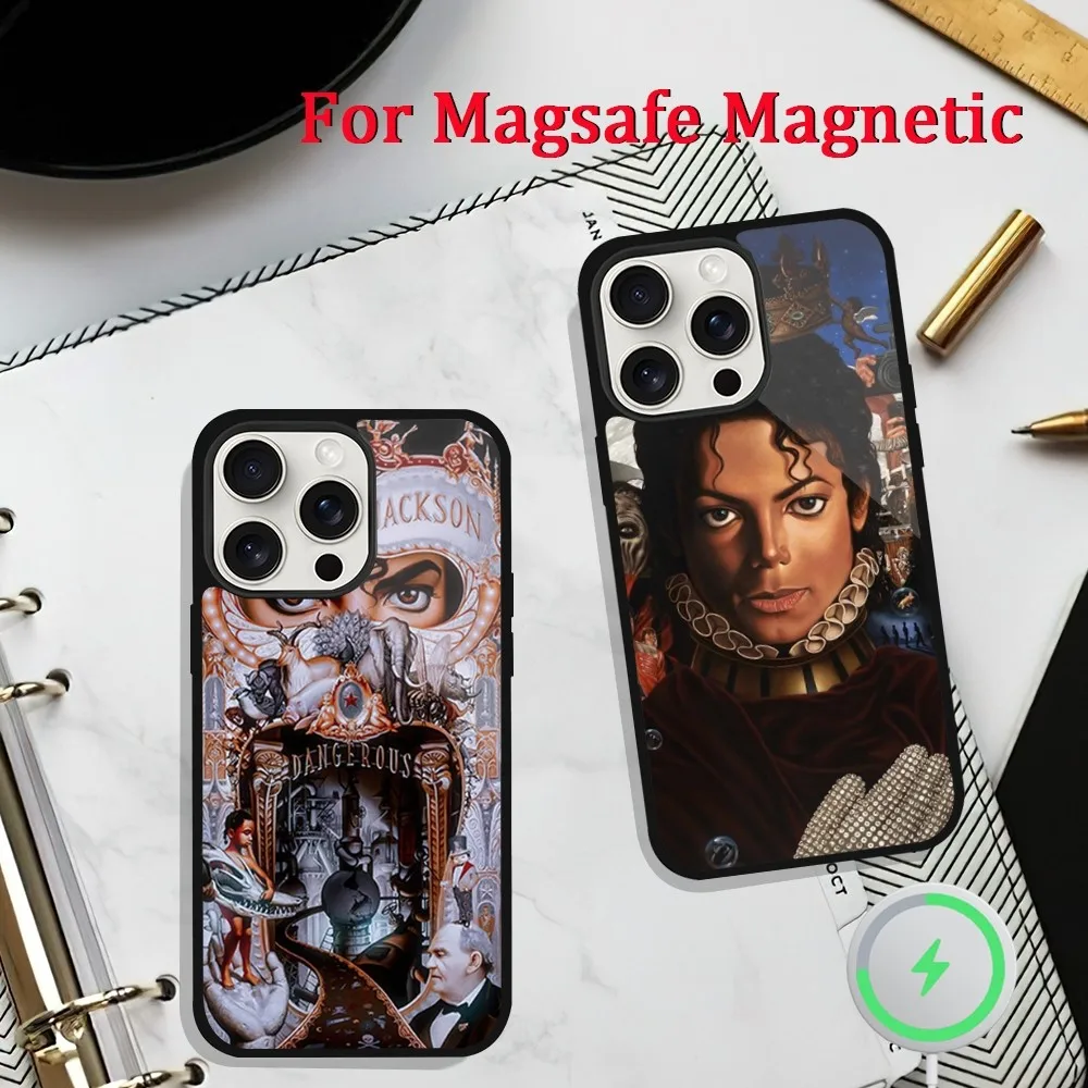 Singer M-Michael Jackson Phone Case For iPhone 11 13 12 14 15 Plus Max Pro Magsafe Magnetic Wireless Charging shell