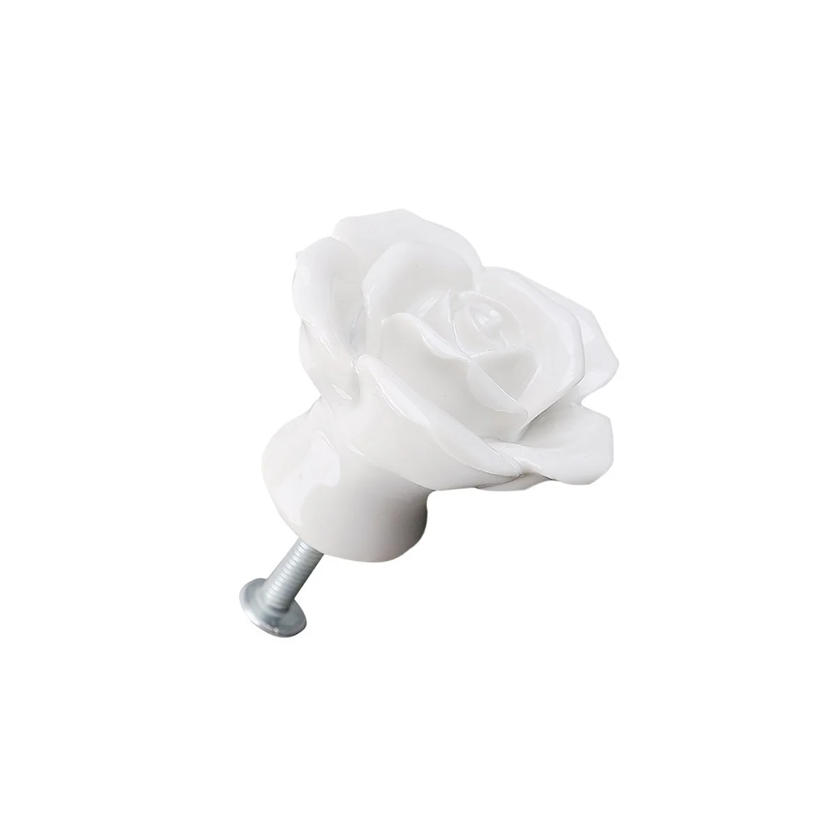 

8 Pcs Ceramic Handle Pull Knob Door Handles Kitchen Cabinet Knobs Rose Wardrobe