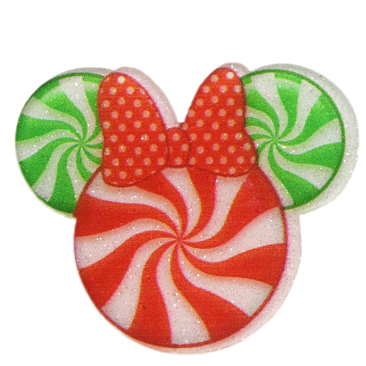 Disney Mickey Head 5pcs Planar Resin Flatback Glitter Claer Acrylic Craft Supplies Cabochon Scrapbook DIY Hair Bow Material