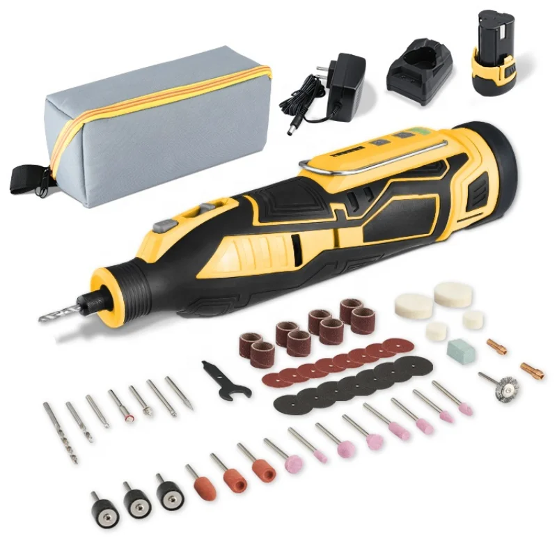 12V Cordless Rotary Tool Kit Customize Grinder Powerful mini Engraver Sander Polisher with 114 Easy Change Accessories