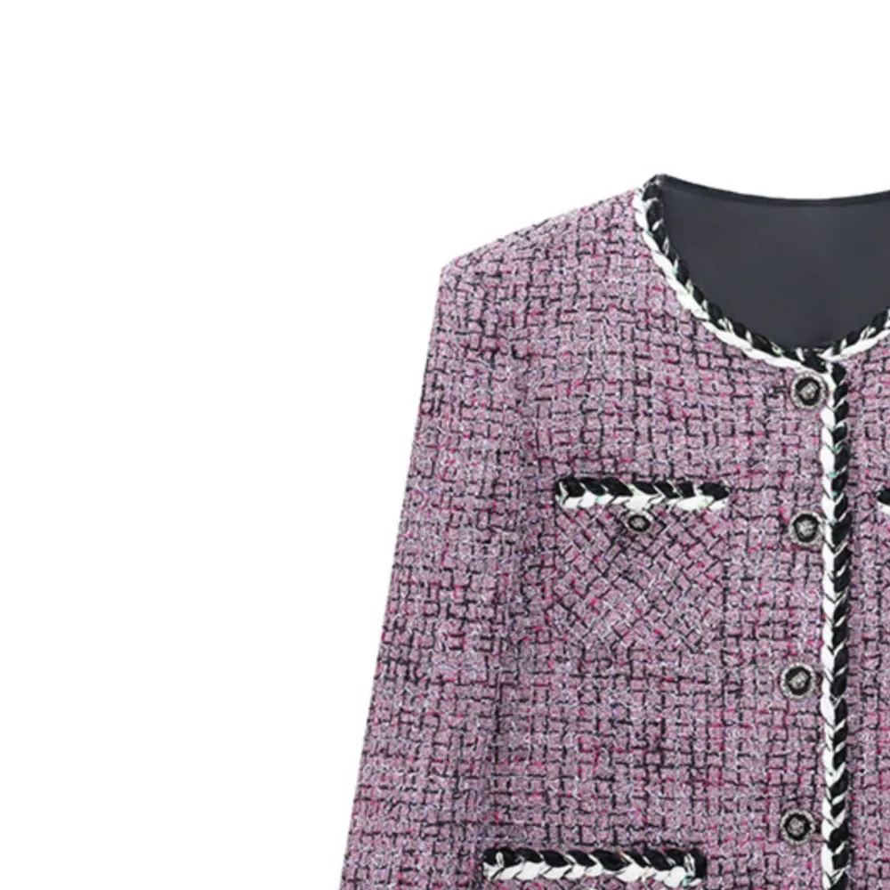 Women's purple tweed coat new fall blouse for ladies