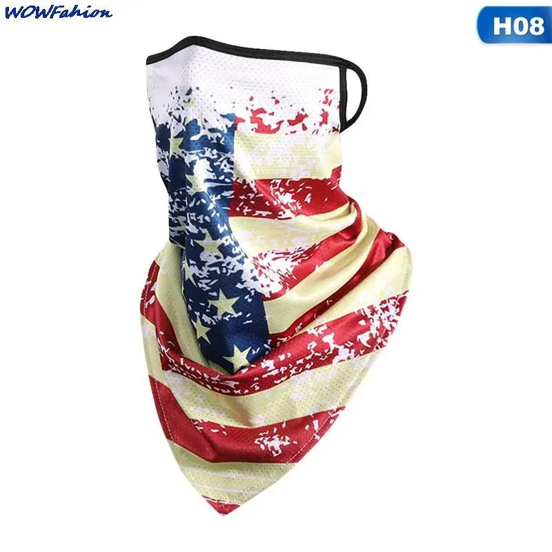 Ice Silk Ear Loops Neck Gaiter Face Scarf Cover Motorcycle Cycling Face Mask Men Skull Cap Sun Protection Balaclava Bandana