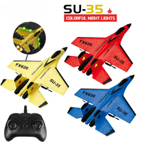 new RC Plane SU35 2.4G With LED Lights Remote Control Aircraft Model Glider EPP Foam Toys For Children Gifts VS SU57 Airplane