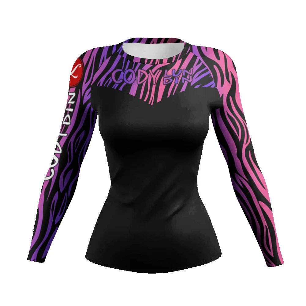 Cody Lundin Sportswear camicia a compressione stampata in 3d da donna Quick-Dry UPF 50 + protezione solare Rash Guard a maniche lunghe