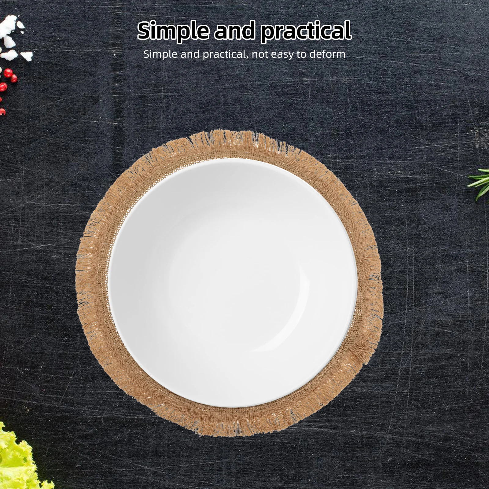 

Retro Placemat Round Coaster Set Anti-Skid Drink Coasters For Coffee Table Heat Insulation Cup Holder Mats Table Decor