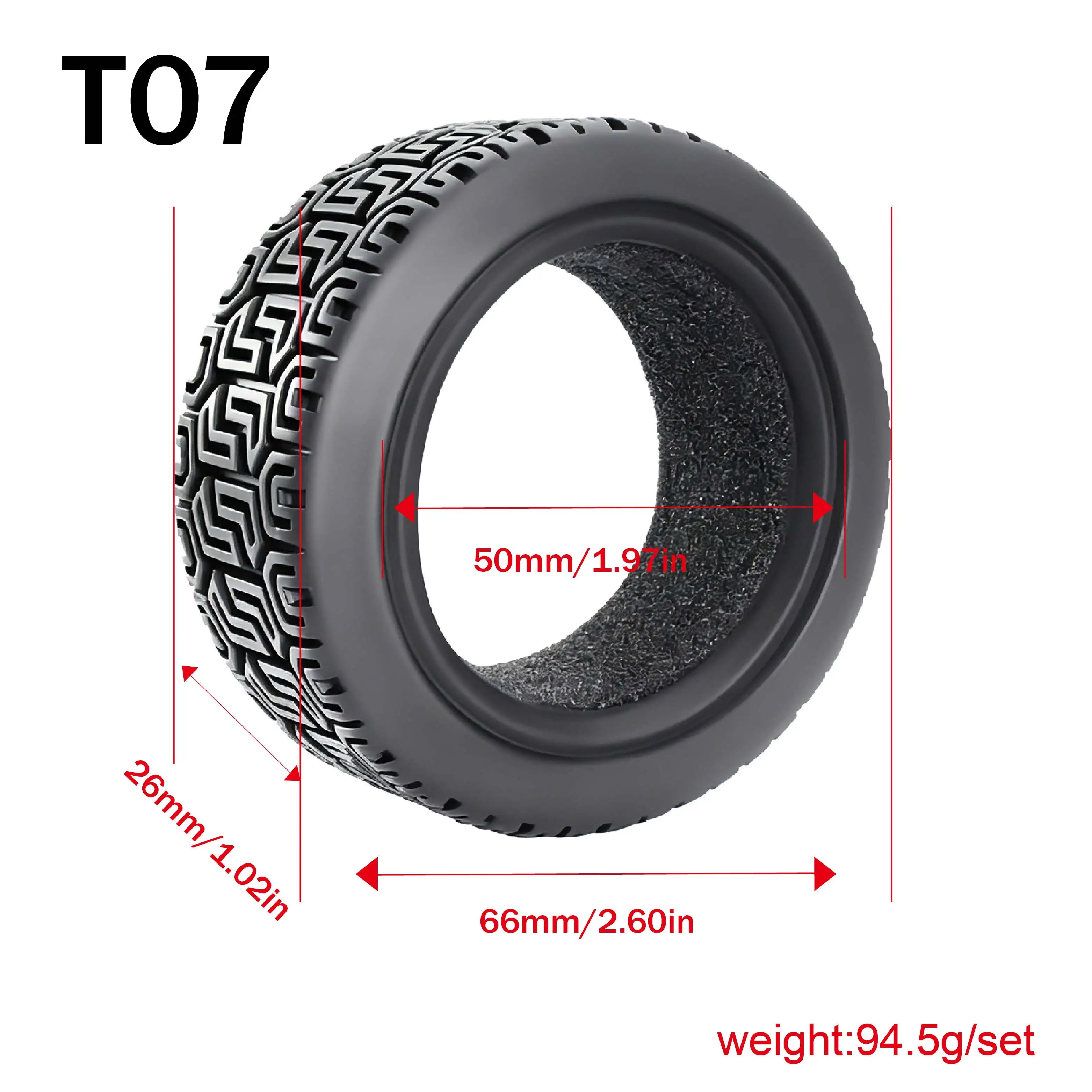 1:10 On-Road Racing Tires High Grip Hot Melt Rubber for Tamiya HPI HSP HPI HIMOTO REDCAT 94123/94122/94103 Upgrade Parts