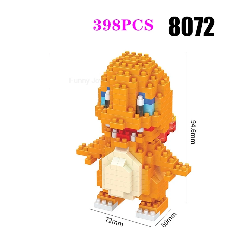 Lustige Pokemon-Bausteine Anime Picachu Charizard Puppe Blastoise Bulbasaur Gengar Pokémon-Bausteine Spielzeug als Geschenk für Kinder