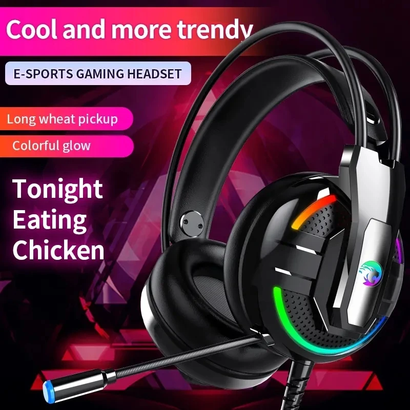 

3.5mm Gaming Headphones PS4 Wired Headset Gamer Surround Noise Cancelling Earphones with HD Mic RGB Light for PS4 PC Xbox