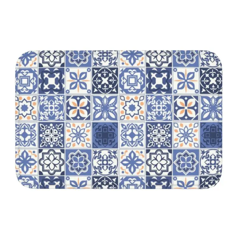 Zerbino personalizzato in piastrelle portoghese blu antiscivolo benvenuto cucina tappetini porta portogallo Azulejo fiore giardino tappeto tappeto