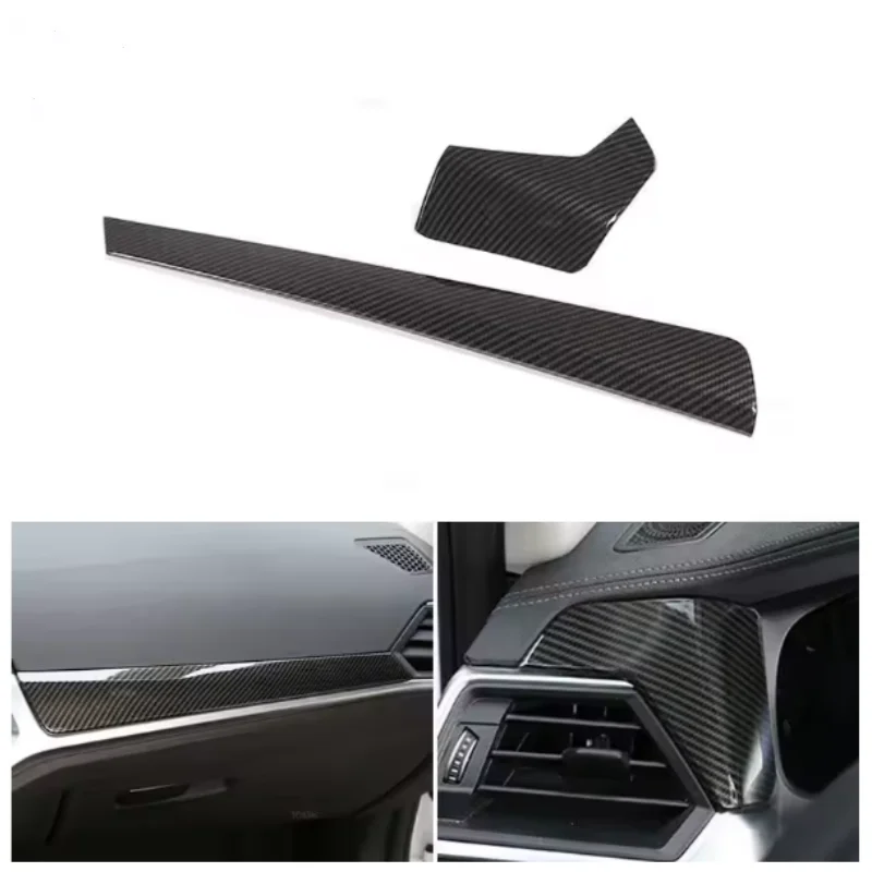 LHD For BMW 3 Series G20 G28 2019 2020 2021 Car Carbon Fiber Texture Central Console Dashboard Panel Protective Cover Trim