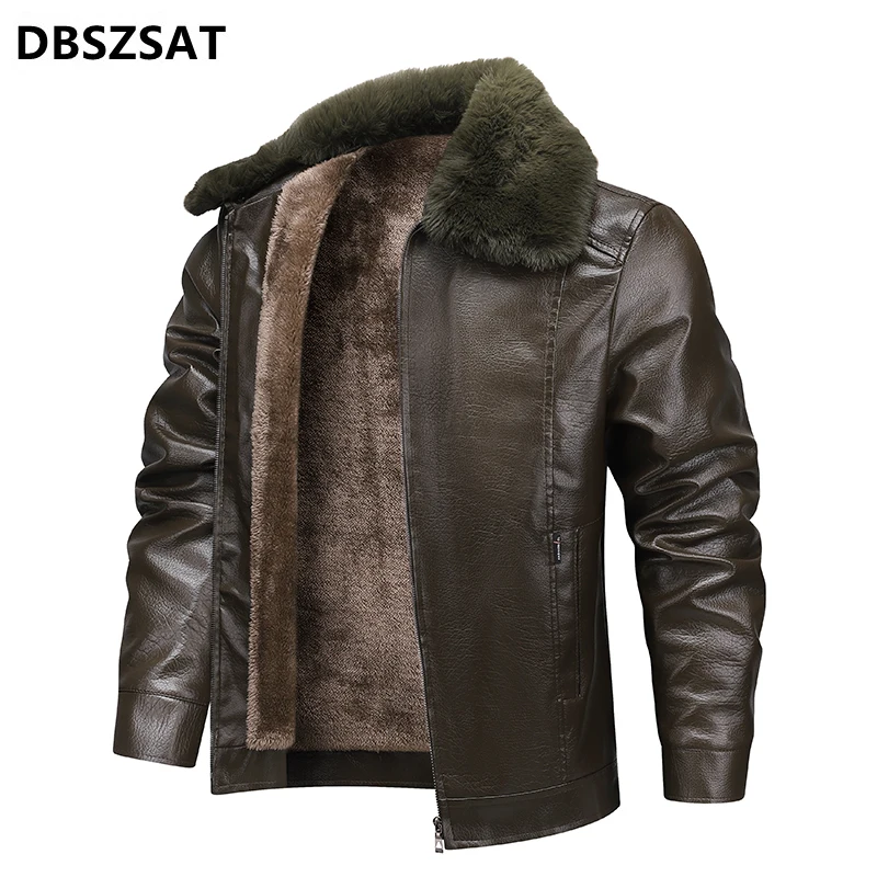 

Mens 2027 Luxury Fleece Pilot Leather Jackets Men Embroidery Baseball Jackets Pu Leather Coats Male Stand Moto Biker Jacket