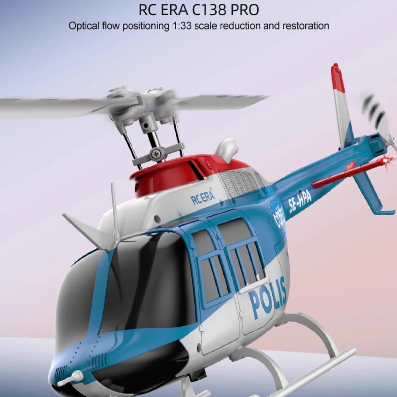 

2025 New C138 Pro1:33 Simulation Bell 206 Optical Flow Positioning 2.4g Full Scale Remote Control Brushless Helicopter Model