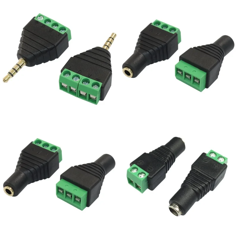 Kopfhörer-Audiostecker 3,5mm Anschluss Stereo-Adapter 3,5mm RCA Audio Mono-Kanal-Stecker zu Schraubklemme Audio Mono-Kanal-Stecker