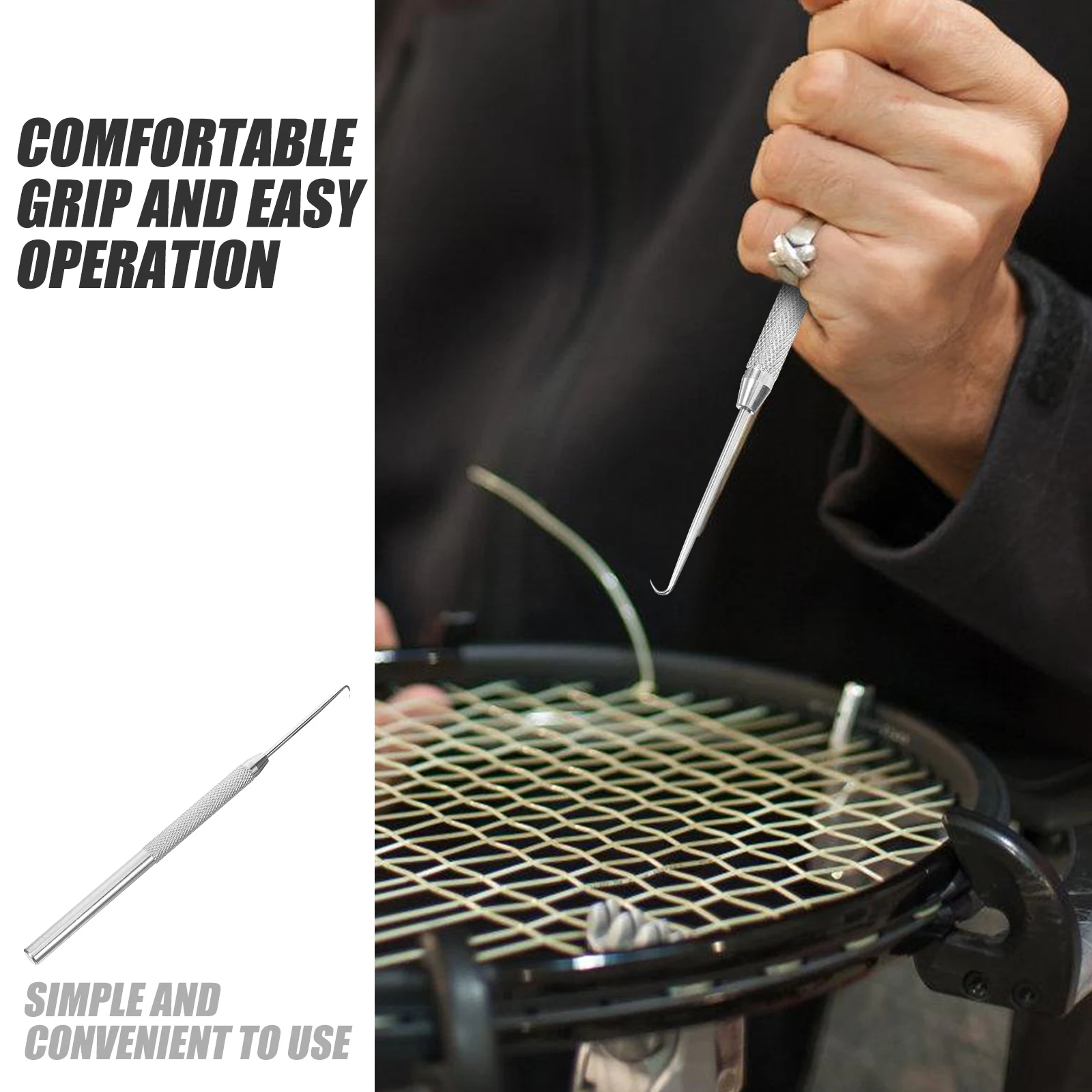 

Tennis Racket Stringing Hook Threading Machine Puller Tool Badminton Supplies Metal Wire Tools Sports Fixing Daily Craft Small