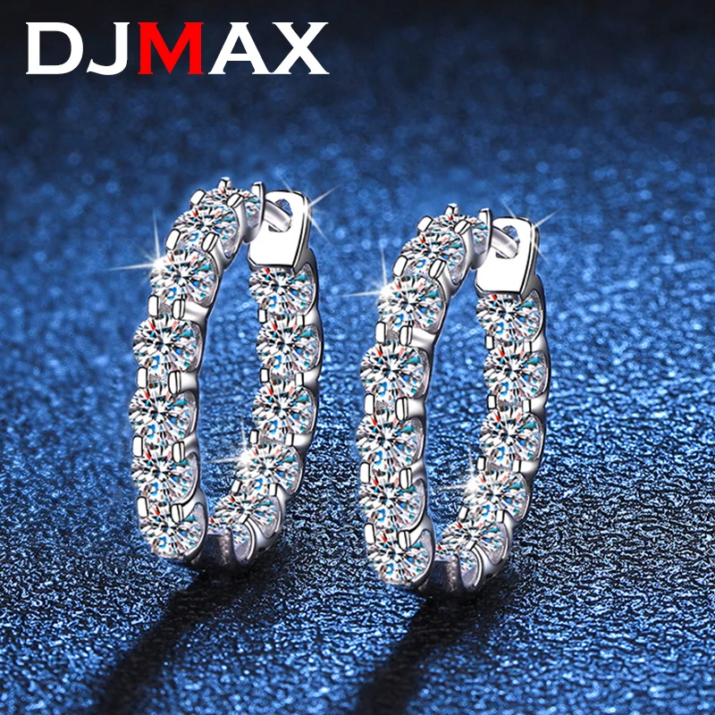 DJMAX 925 Silver Plate Pt950 Inlaid D Color 2.4 Carat a Pair Moissanite Stud Bull Head Earring Fine Jewelry For Wholesale