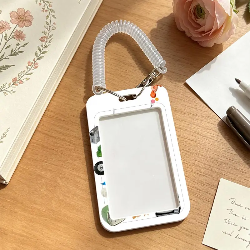 Card Protection Cover for Pendant Keychain Credential Badge Holder Kpop Photocard Holder Student Bus/Meal Card Protection Case