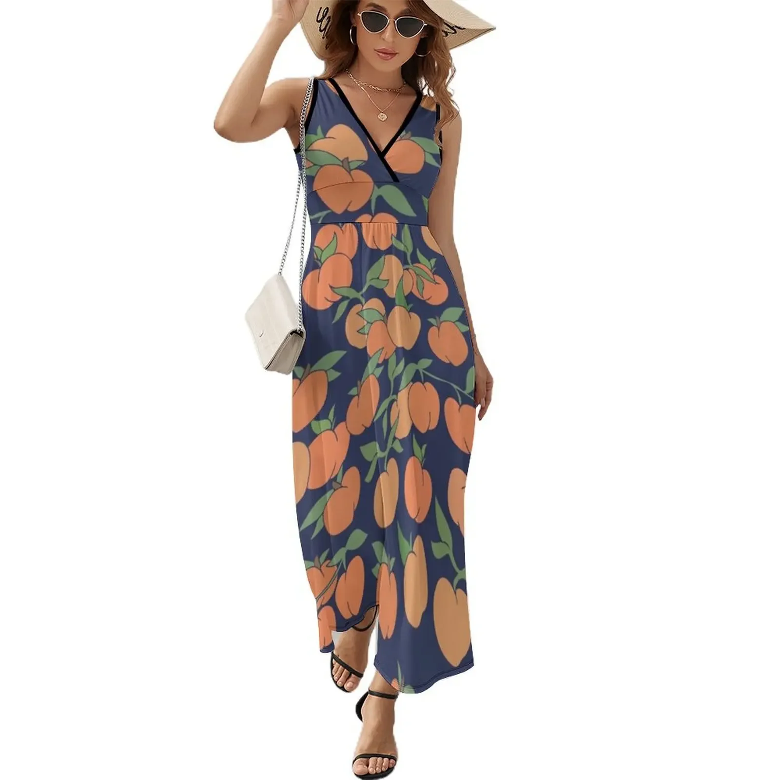 

Just Peachy Peaches Sleeveless Dress sexy dress women's summer jumpsuit Dress women