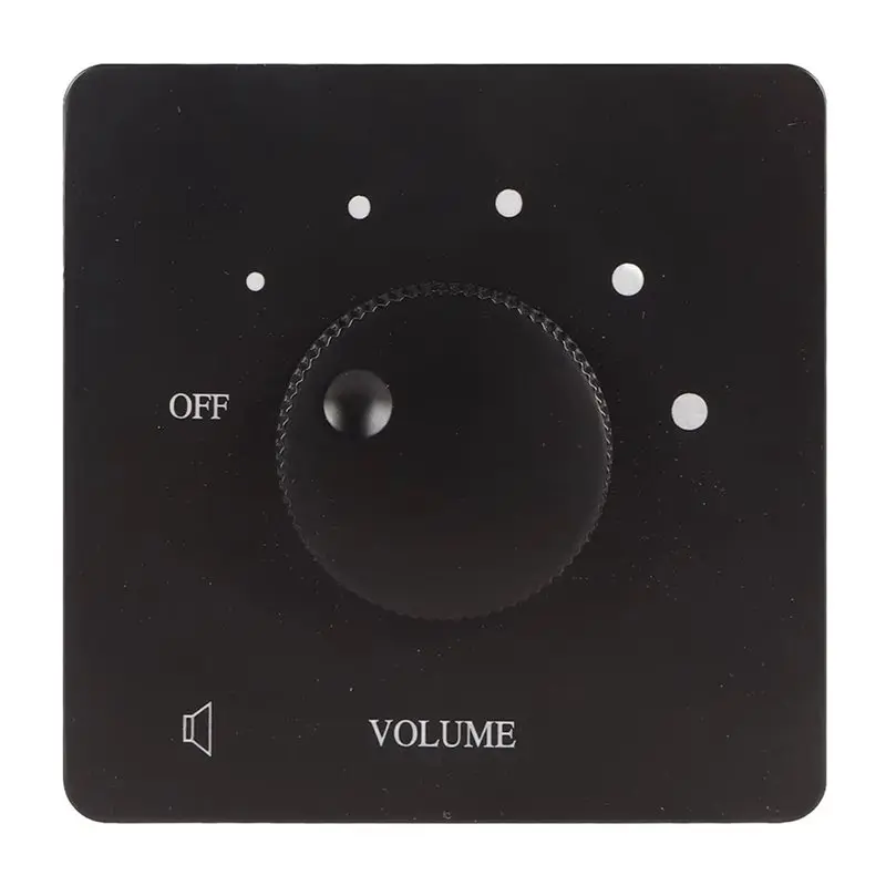 A31T 50W Volume Control Switch, 5 Gears Tuning Knob Speaker Volume Adjustment, Lossless Sound, Flame Retardant PC Wall Plate,