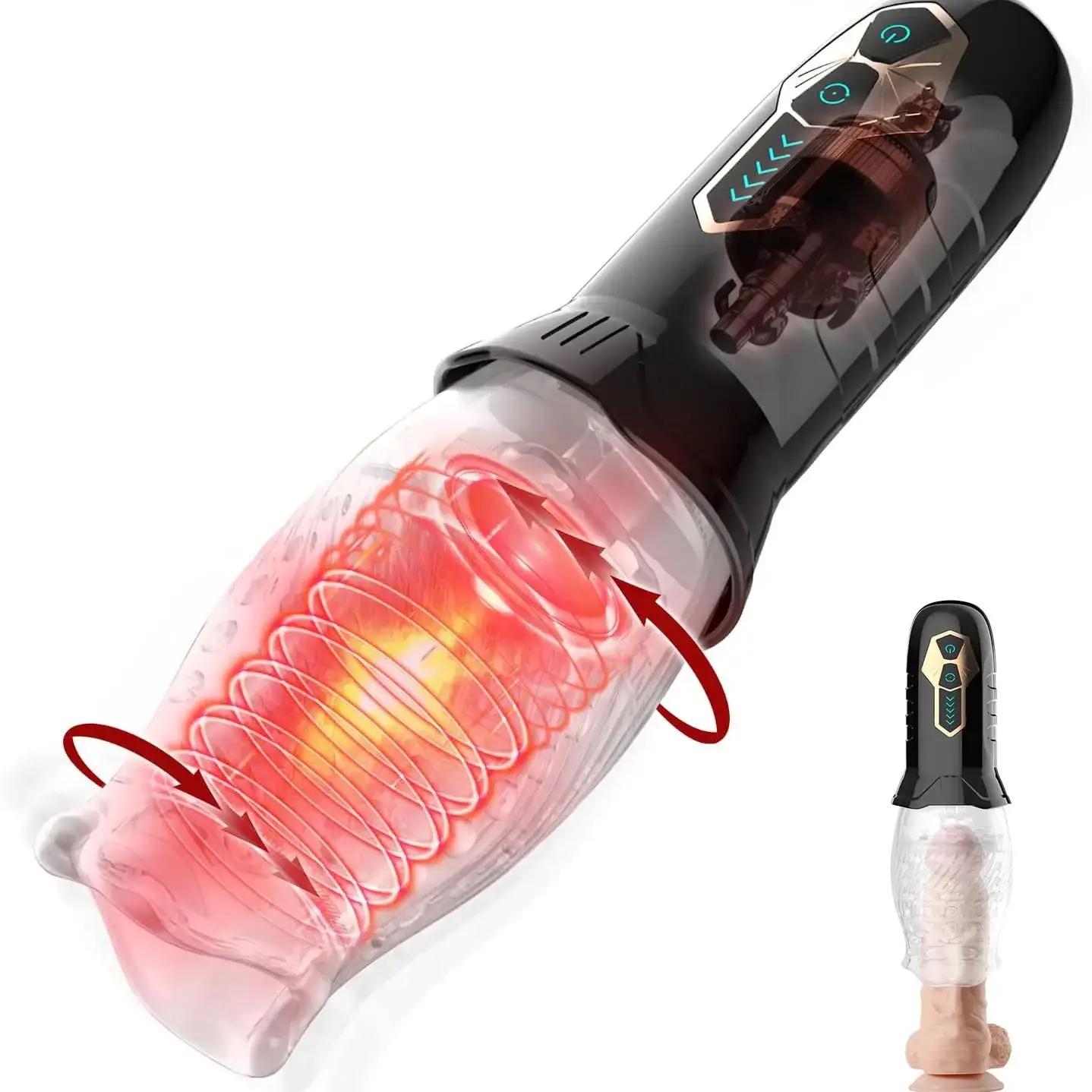 

Gawk Gawk Men Stroker , Rotating Vibrating Sucking Sleeve Pocket Pussy , Penis Stimulator ,Automatic Handsfree Masturbator , Ora