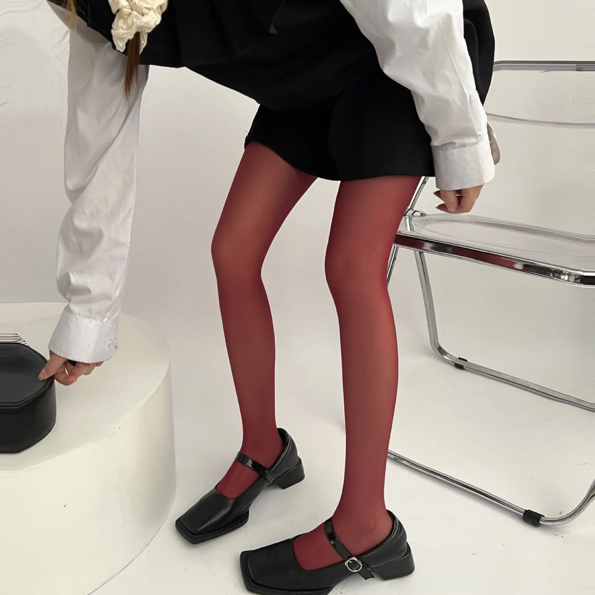 الربيع الصيف لون الحلوى المخملية رقيقة انظر من خلال مثير الساخن فتاة قاعدة جوارب الحرير جوارب طويلة ملونة النساء الجوارب