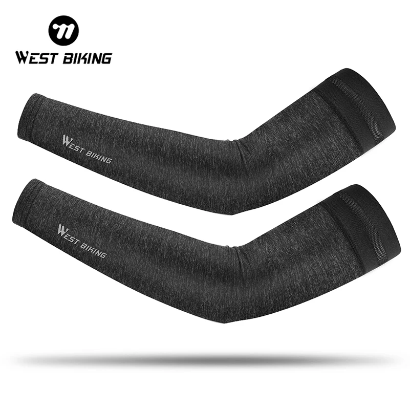 WEST BIKING Cycling Running Arm Sleeve Bicycle UV Protection Cuff Cover Bike Sport Arm Warmers Cool Men Women Cycling Sleeves