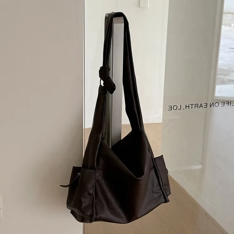 

Vintage Women hobos Shoulder Bags Soft PU Leather female Crossbody bags Tend Simple Luxury Brand Ladies big Capacity Handbags