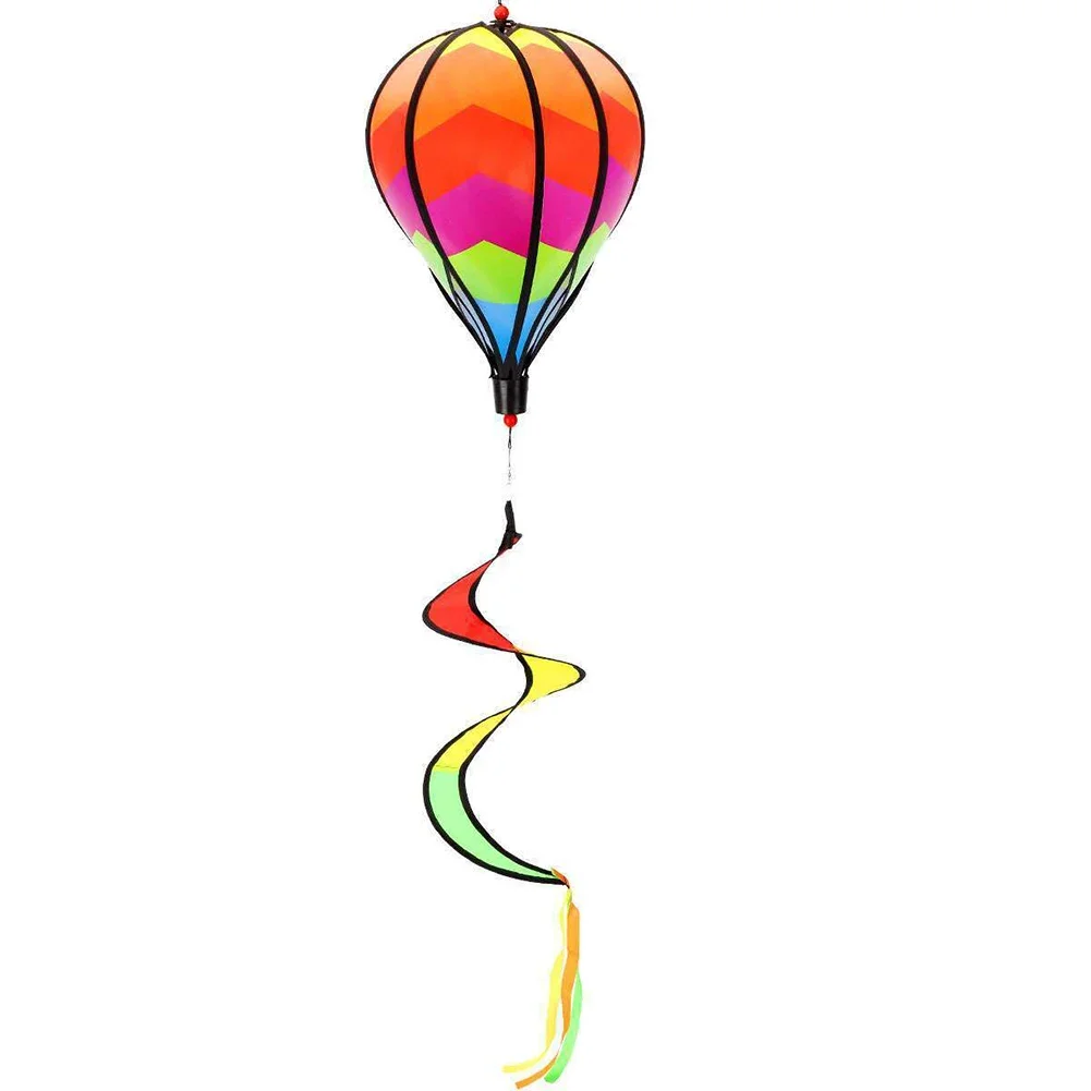 

Lively Hot Air Balloon Wind Spinner Rainbow Colored Perfect For Festive Outdoor Decor Swivel Hanging Hooks Easy DIY Assembly