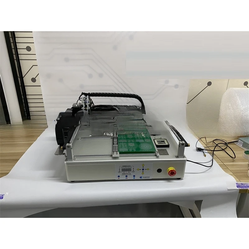 For Q1 Dual Heads 33 Bits Desktop Full Automatic SMT Pick And Place Machine Chip Mounter With Air Compressor And Solder Paste