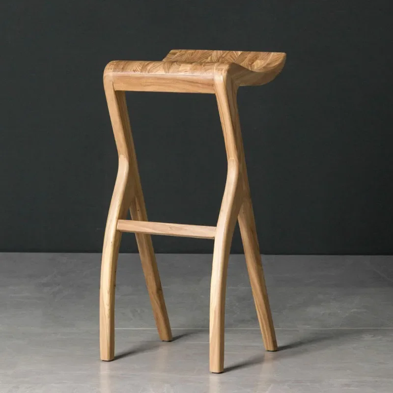 Chaises en bois à pieds hauts, tabouret de cuisine minimaliste, salle de petit déjeuner, rétro, rustique, designer, chaise étanche, meubles de bar