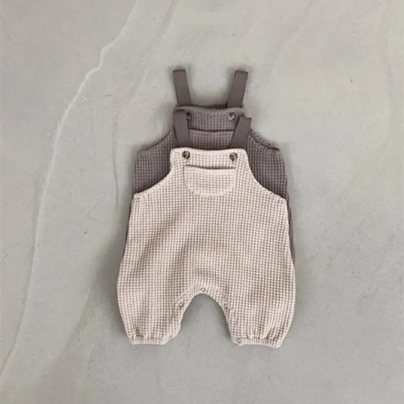 

2025 Autumn New Baby Sleeveless Overalls Newborn Jumpsuit Boy Girl Simple Casual Strap Pants Infant Solid Romper Toddler Clothes