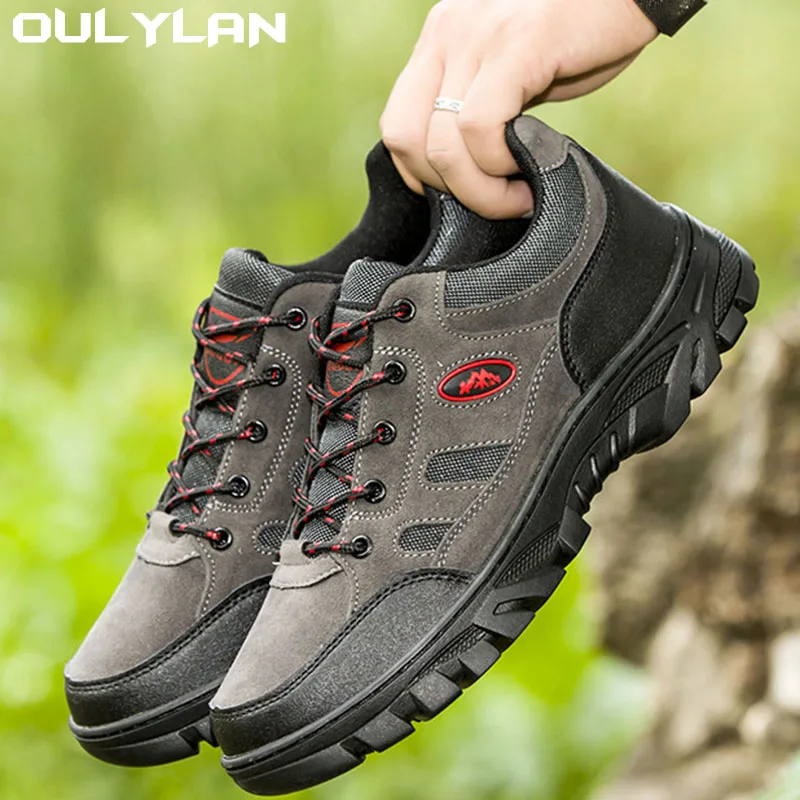 Oulylan Men Winter Outdoor Sports Climbing Shoes Non - slip Warm Lace-up Casual Trekking Sneakers Big Size Hiking Shoes