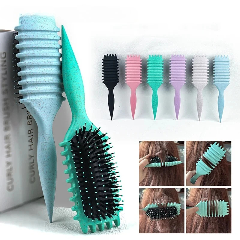 1 cepillo desenredante tipo caramelo para cabello rizado, masajeador de cuero cabelludo con garra de limpieza, cerdas naturales, herramientas de peinado para definir el cabello