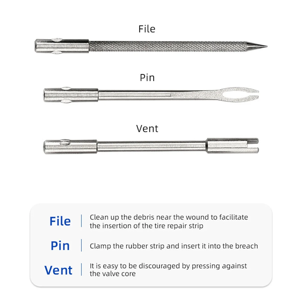 

1Set Tubeless Tire Repair Kit Compact Light Convenient Carry Fine Workmanship Reliable Performance Ideal for Bike Tire Puncture